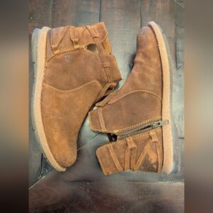 Born Women's Brown Suede Ankle Boots